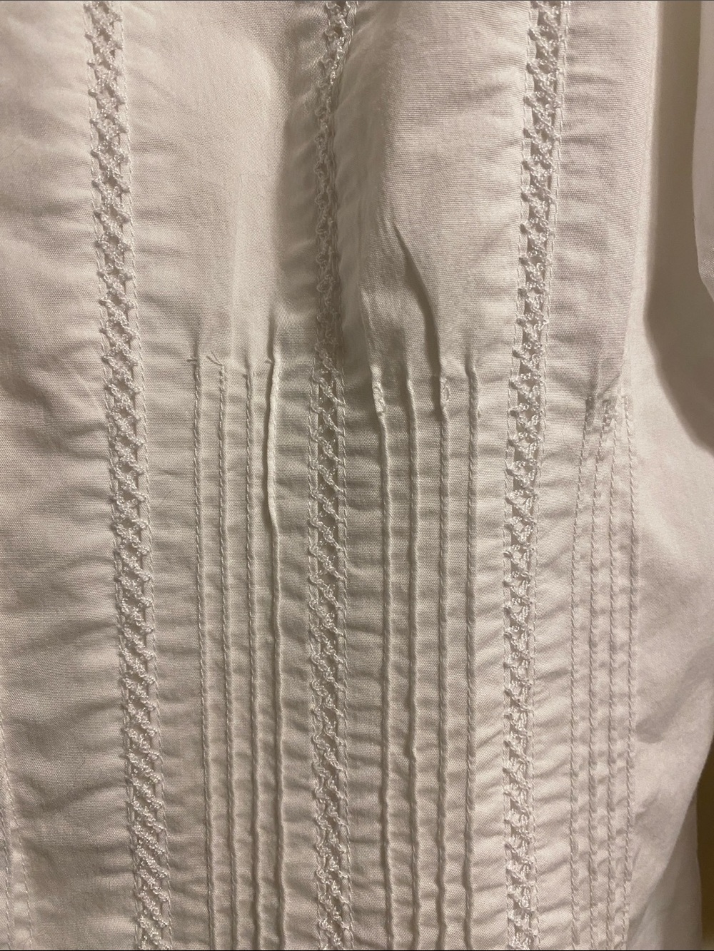 FDJ French Dressing White Pintuck Button-Up Blouse Size 8 - Picture 4 of 16